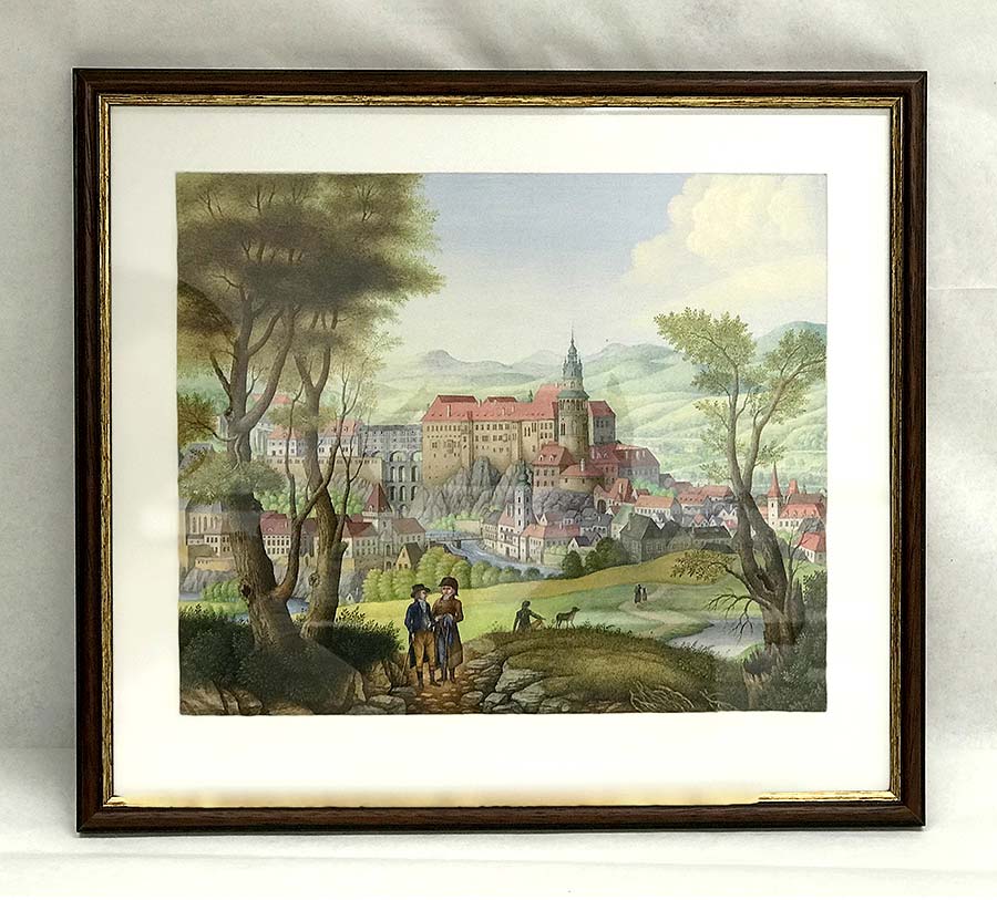 Veduta - framed, Czech Krumlov Original