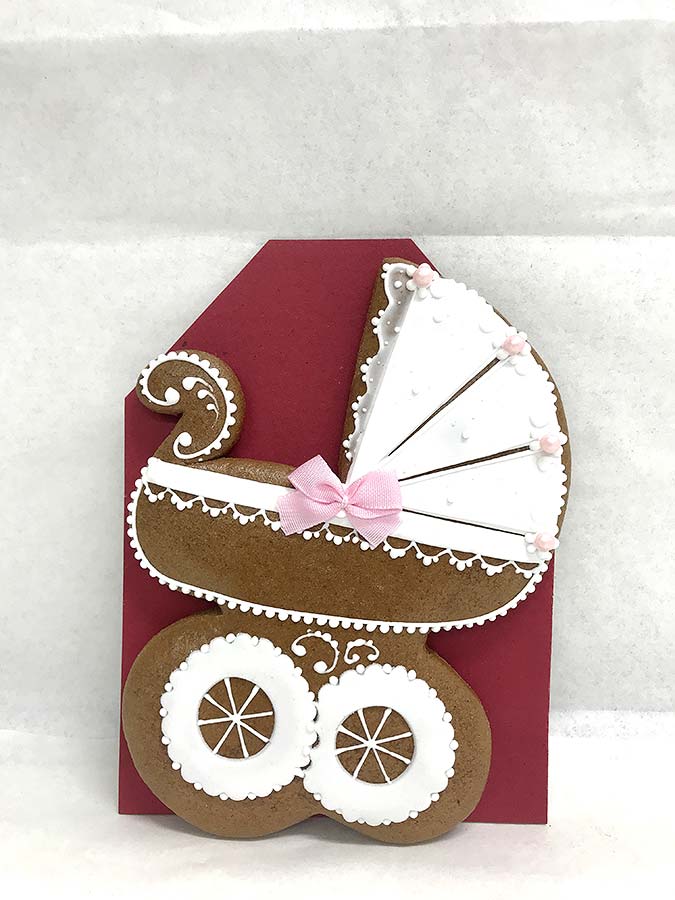 Painted Gingerbread - Baby-carriage, Czech Krumlov Original